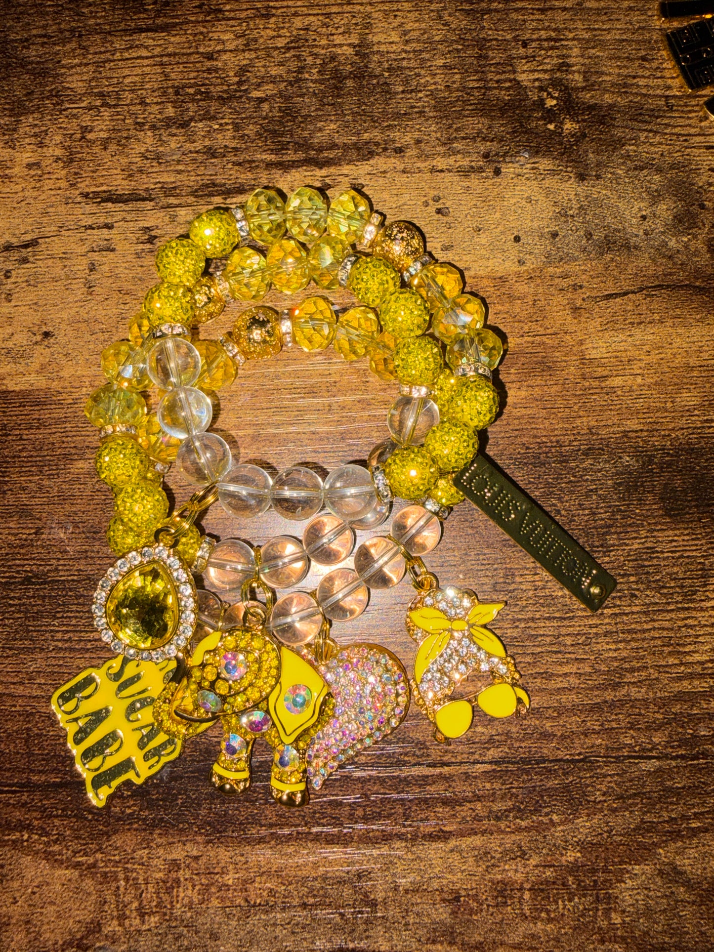 21826 Yellow 3 Piece Bracelets