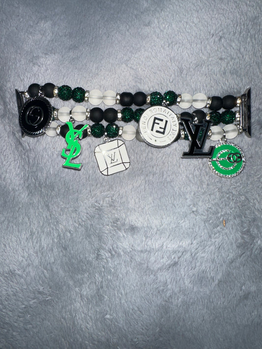 GreenBlackWhite WatchBand