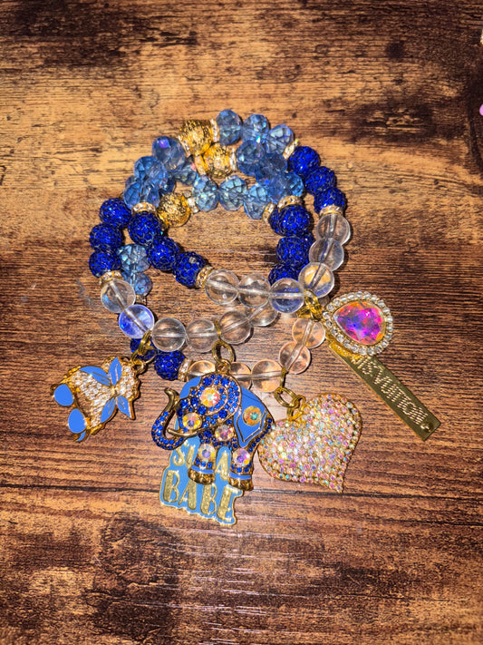 21826 Blue 3 Piece Bracelets