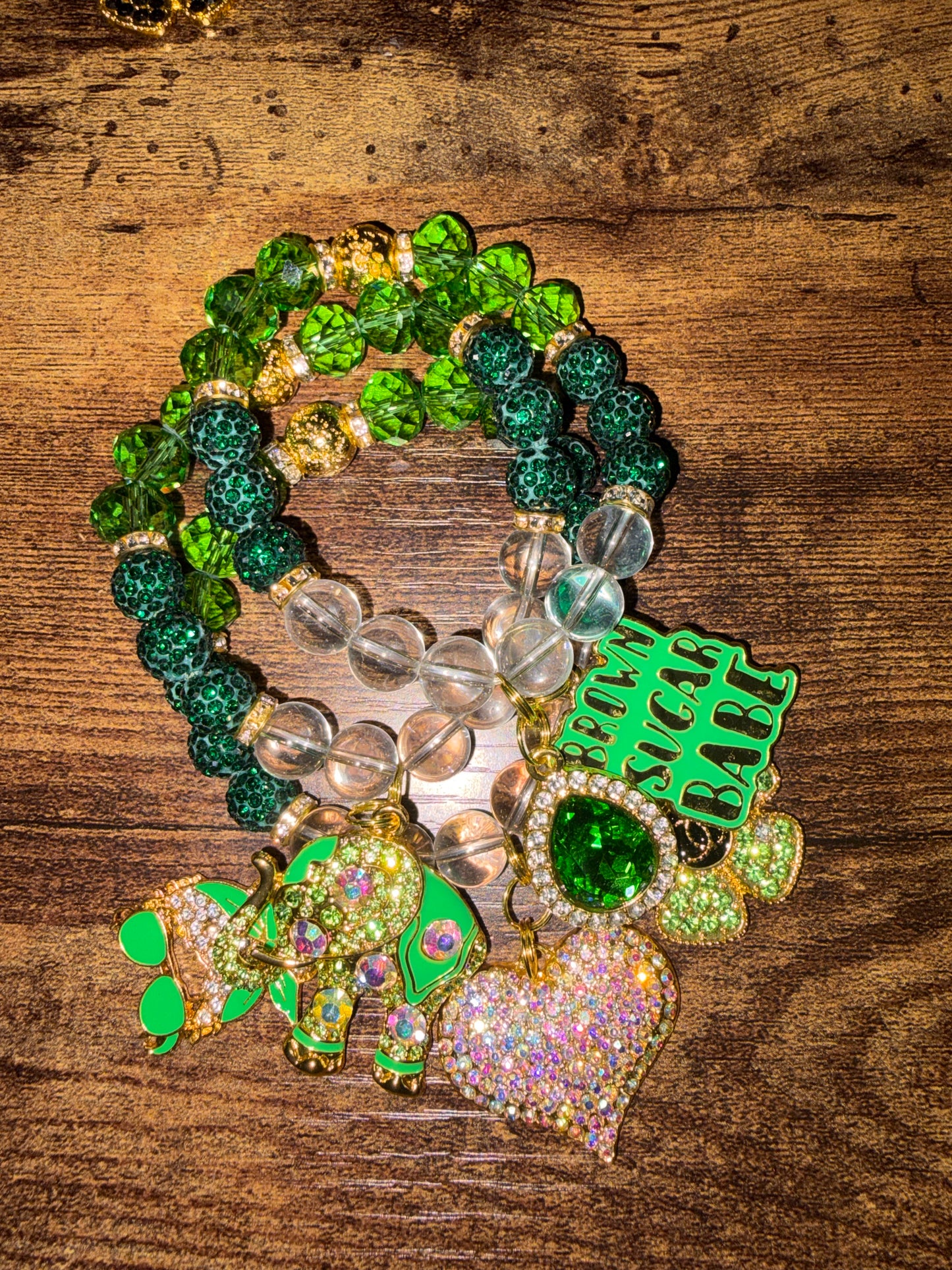 21826 Green 3 Piece Bracelets