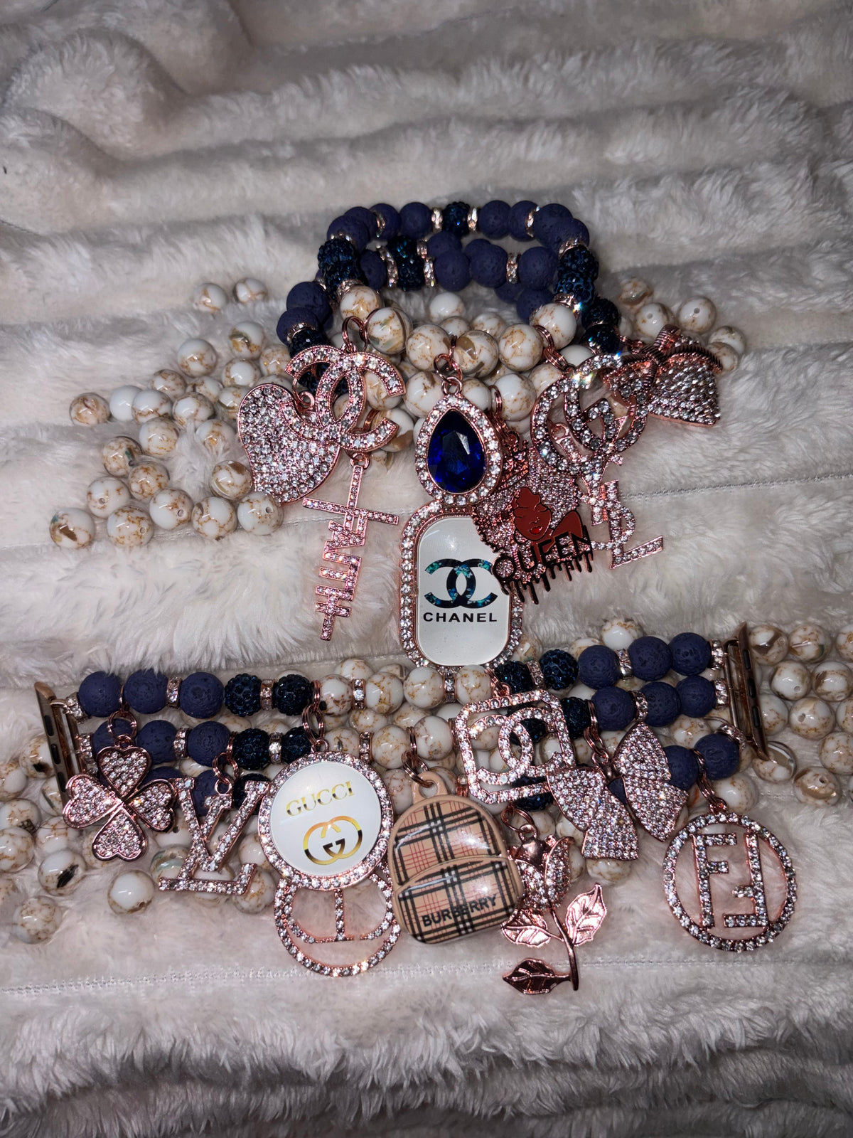 Seashells  = Navy Blue