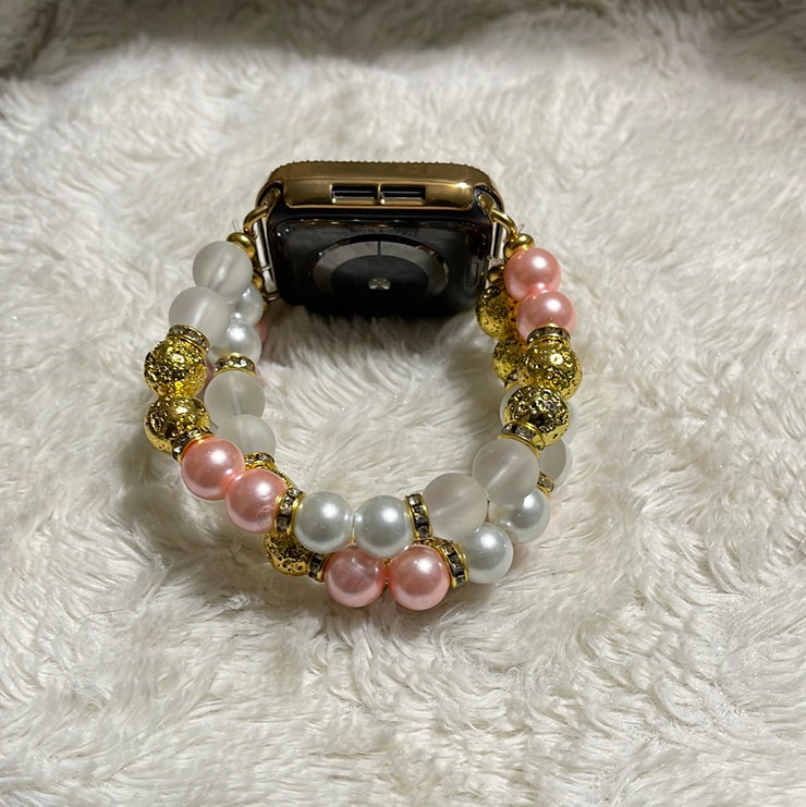 Pink Pearls Watch Band